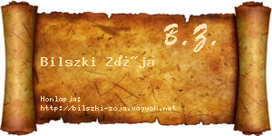 Bilszki Zója névjegykártya